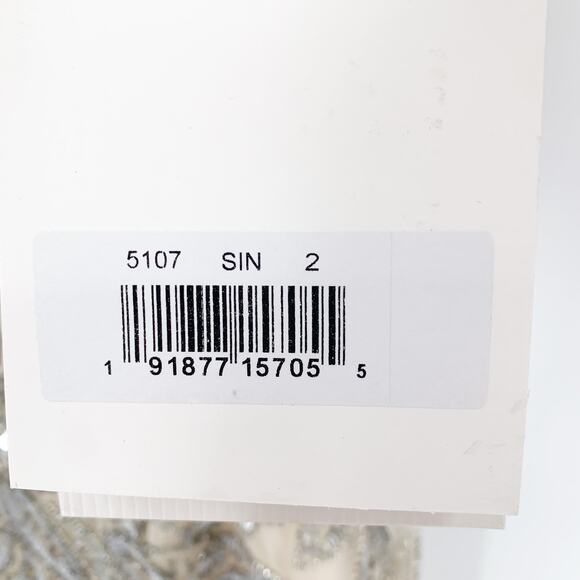 MAC DUGGAL Dress Size 2 Evening Gown Sequin NEW Silver Cream Beaded Leaf - Picture 8 of 9